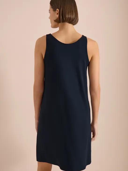 cecil Knielange jurk met knoopdetail blauw, foto 4