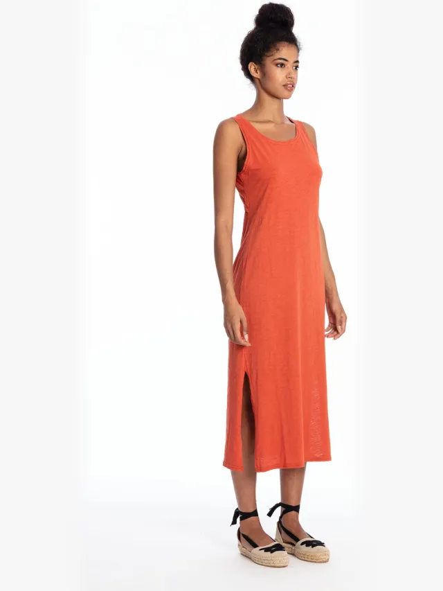 RAVENS VIEW IBIZA dames vegan Jurk Uma Terracotta Oranje