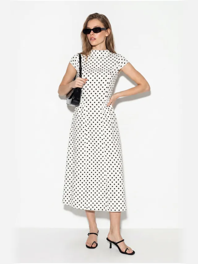 Bianco Lucci Midi-jurk Gebroken wit
