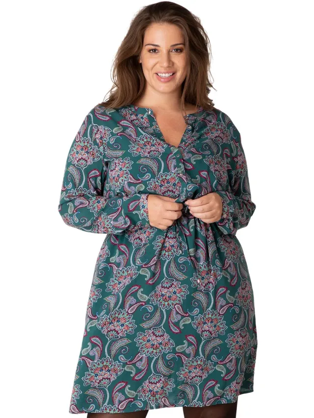 Yesta Jurk Bay Yesta 105CM Forest Green/Multi-Colour
