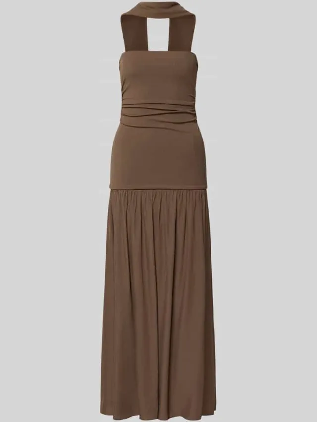 Little Mistress maxi-jurk met diepe rugdecolleté middenbruin, foto 2