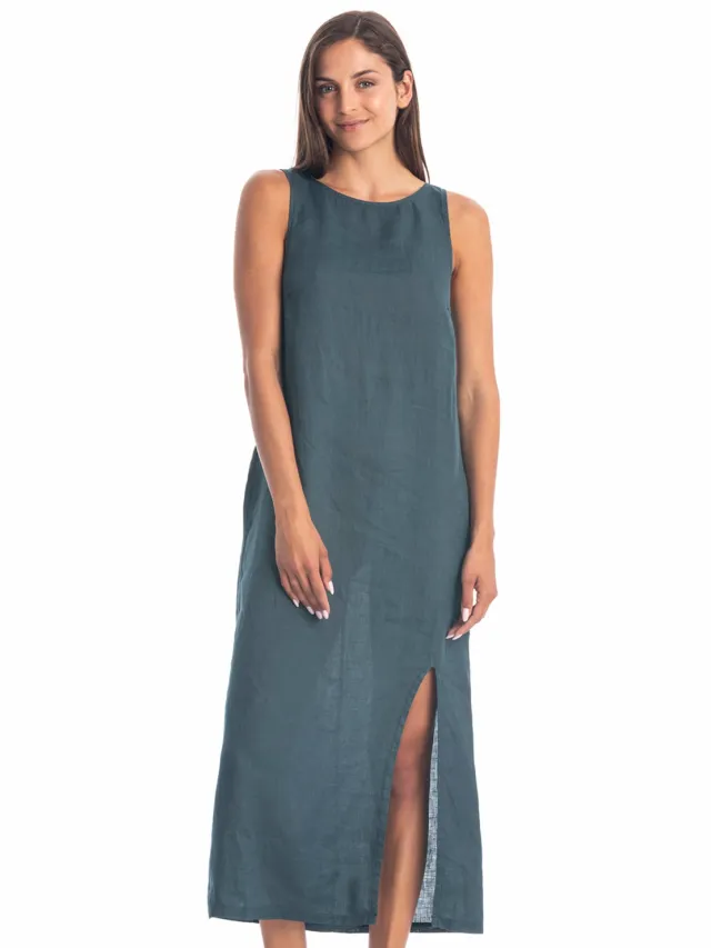 RAVENS VIEW IBIZA dames vegan Jurk Nicola Oceaanblauw Petrol
