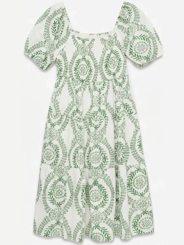 Vero Moda Gesmokte jurk VMROKAYA Midi-jurk snow white 2