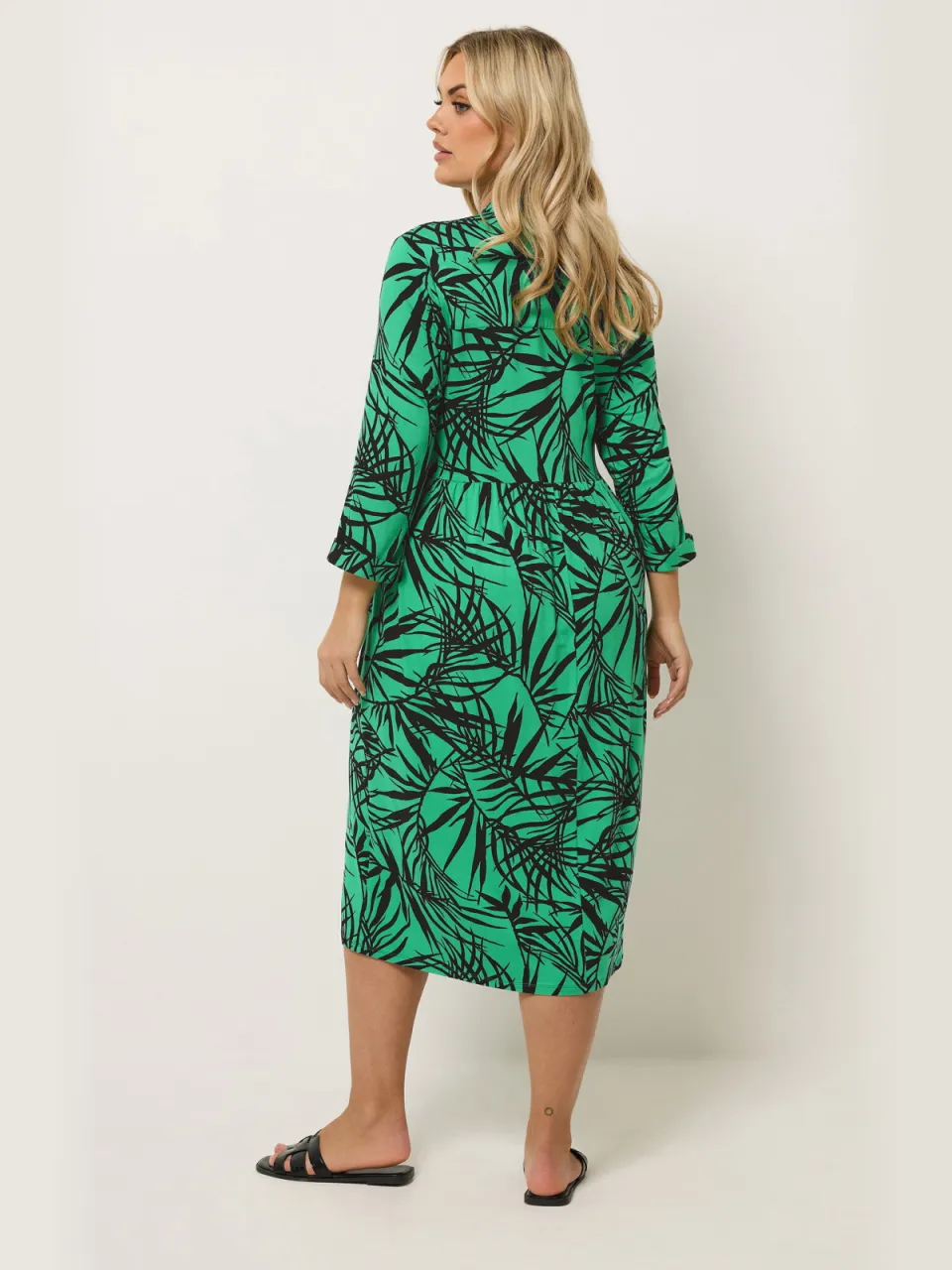 Yours Groene Midijurk Met Bladprint-56, foto 2