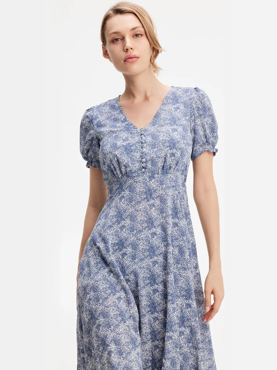 S&J Weekends Liberty Printed Empire Dress hemelsblauw, foto 2