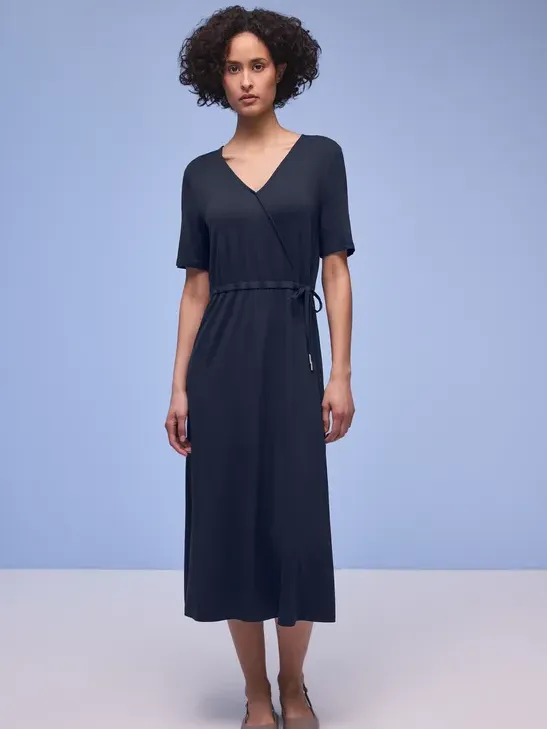 Street One Midi-jurk met overslagdetail Blauw