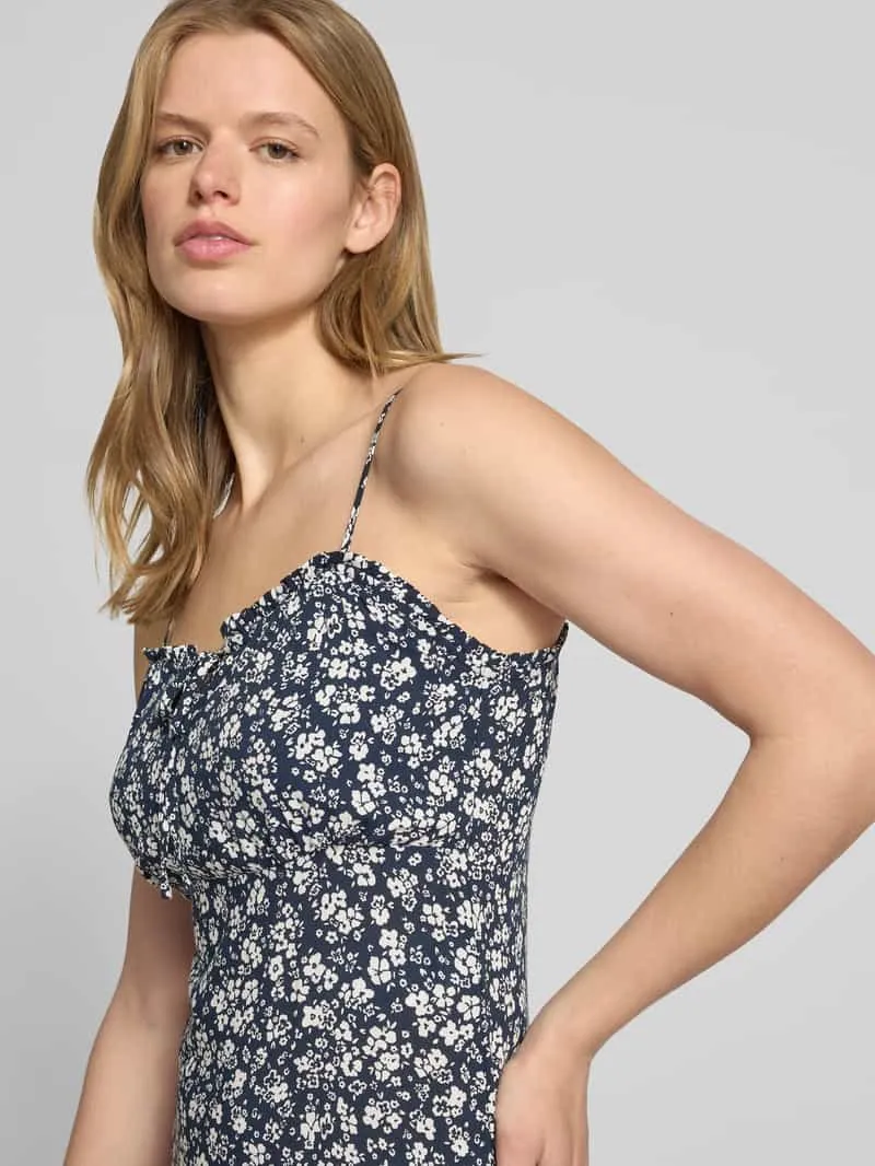 Only Smal vrijetijdsjurk van pure viscose model 'NELLY' donkerblauw / ecru, foto 2