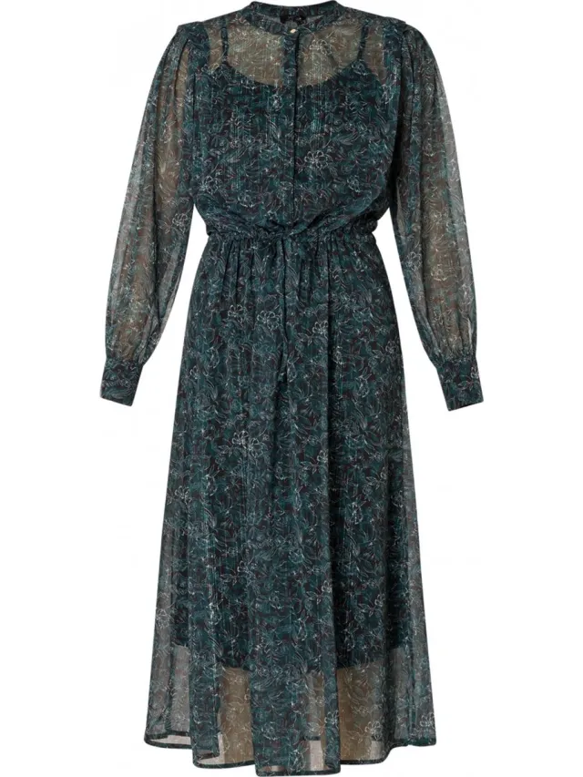 Yesta Donna Jurk - Black Multi Colour - maat 0(46)