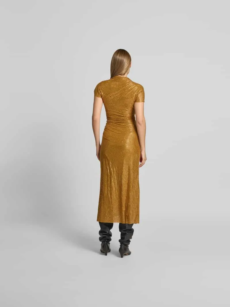 Self-Portrait Maxi-jurk met all-over siersteentjes goud gemêleerd, foto 3