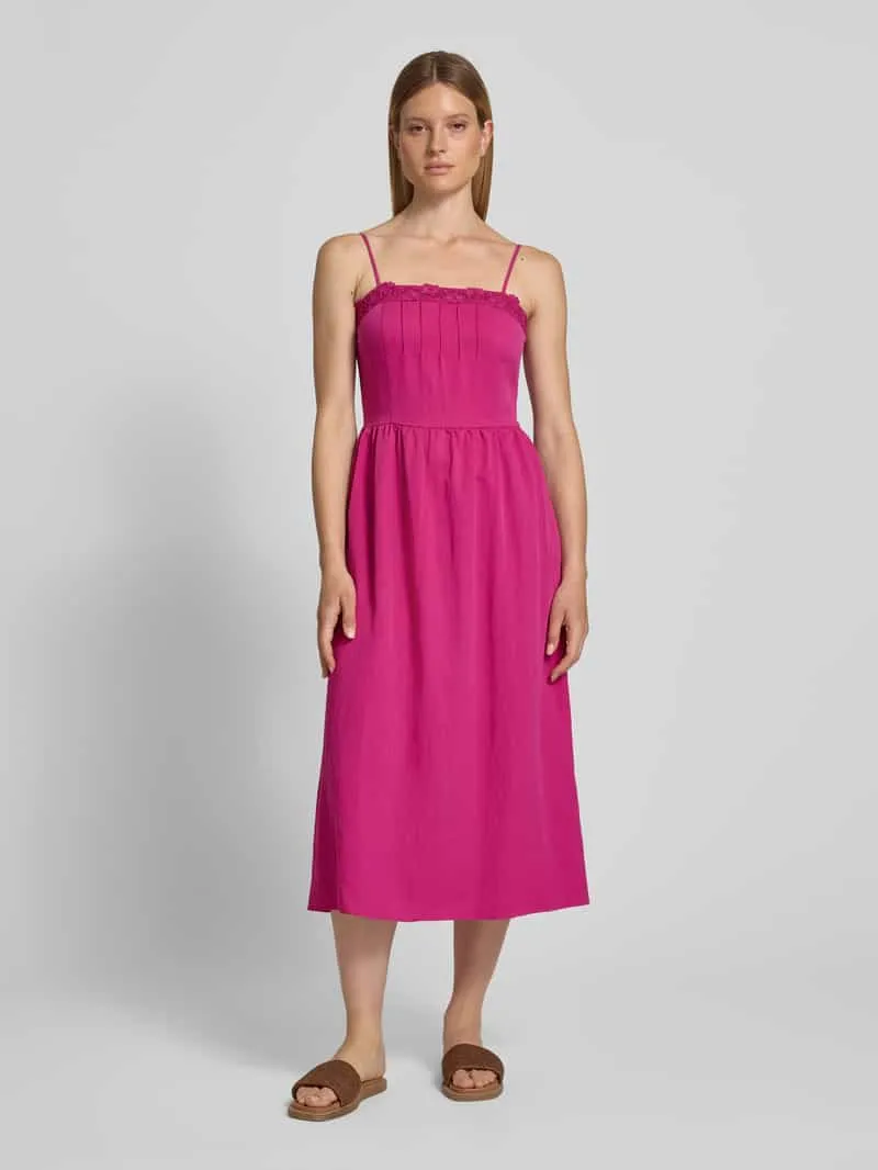 Jake*s Casual midi-jurk van lyocellmix met kant Fuchsia