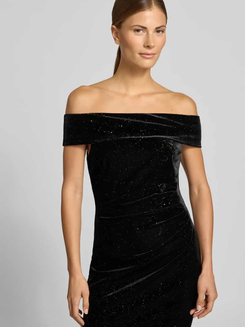 Christian Berg Cocktail Maxi-jurk van fluweel in off-shoulder-look zwart, foto 3