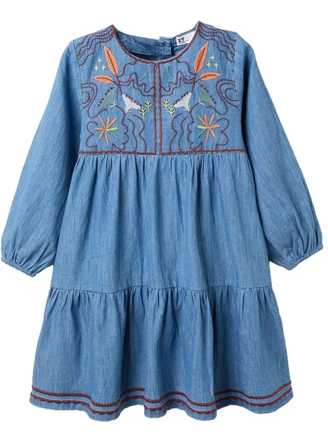 Zippy 3107515901 Lang Mouw Jurk Blauw 13-14 Years Meisje Blue
