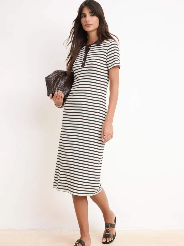 Trendyol TRENDYOLMİLLA Dames Bruin Gestreept Kort / Mini Kort Casual Bodycon Jurken