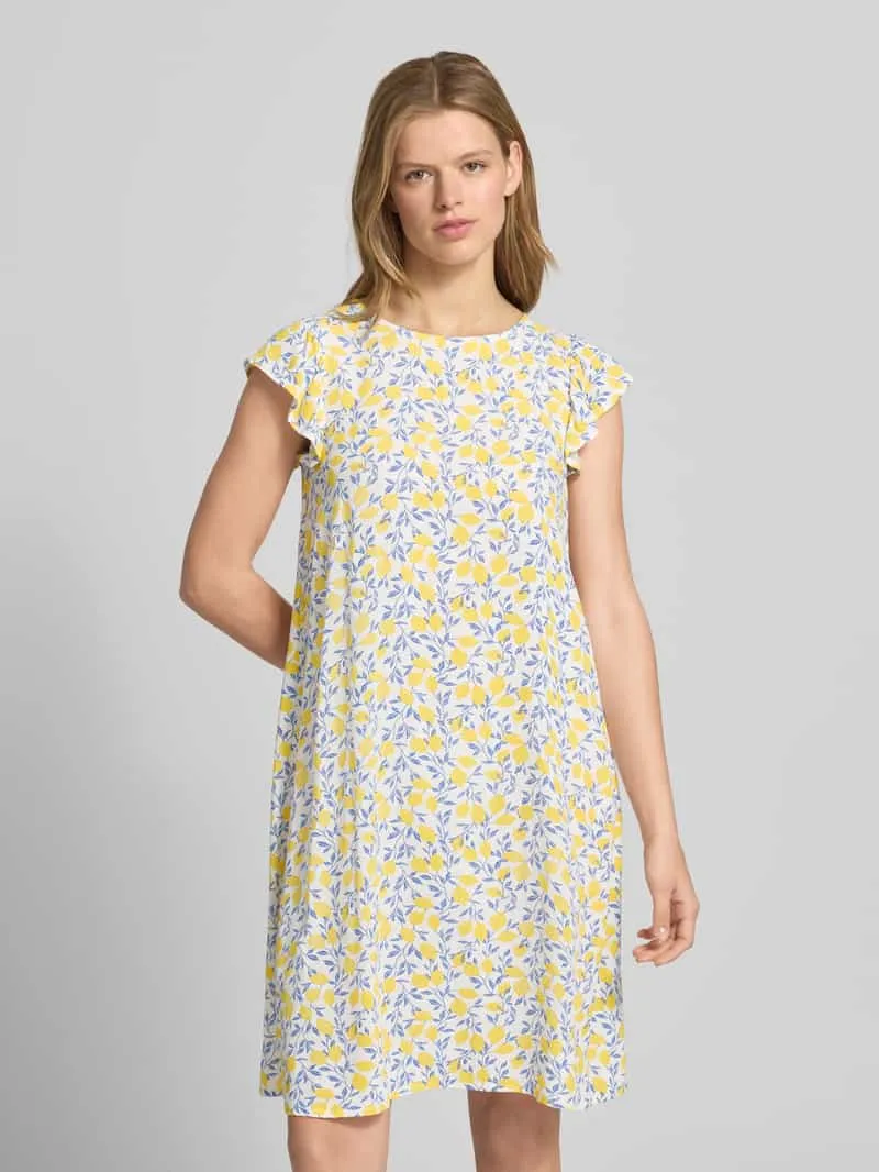 Pieces regular fit zomerjurk van zuivere viscose model 'BARRI' Lichtgeel gemêleerd