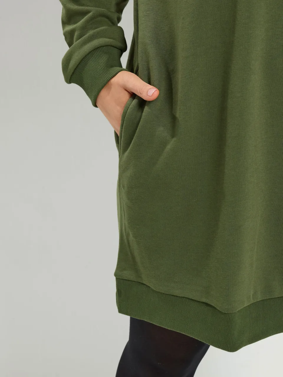 Yours Kakigroene Sweatshirt Minijurk-52, foto 5