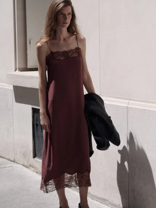 Mango midi jurk - donkerrood