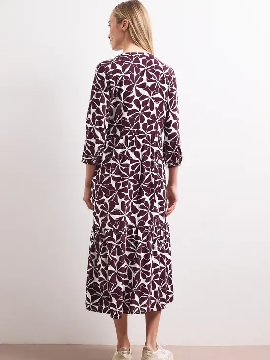 Street One Midi-jurk met gespleten hals en print rood, foto 2