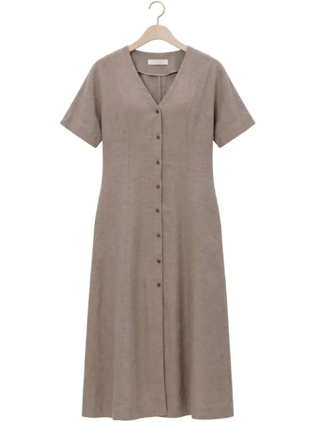 MSCH Copenhagen Mschviana Ginia 2/4 Dress Dames - Jurk - Beige