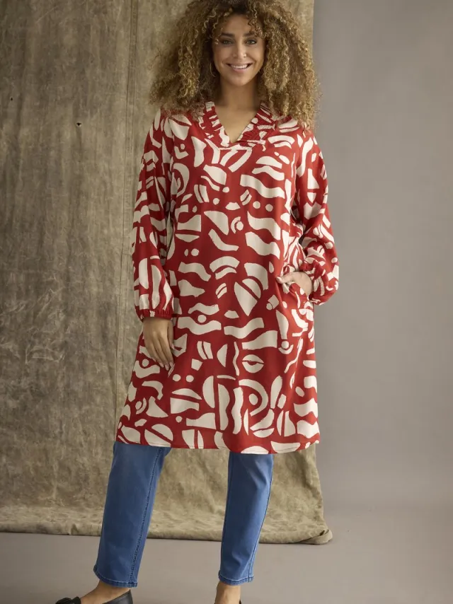 Zhenzi rode print jurk Oney Tango red