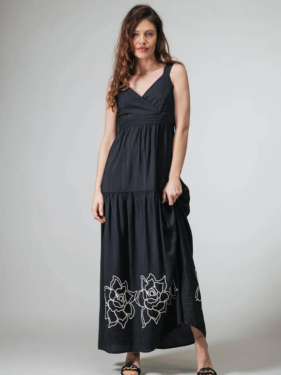 LabeL DOT gebloemde maxi jurk zwart, foto 5