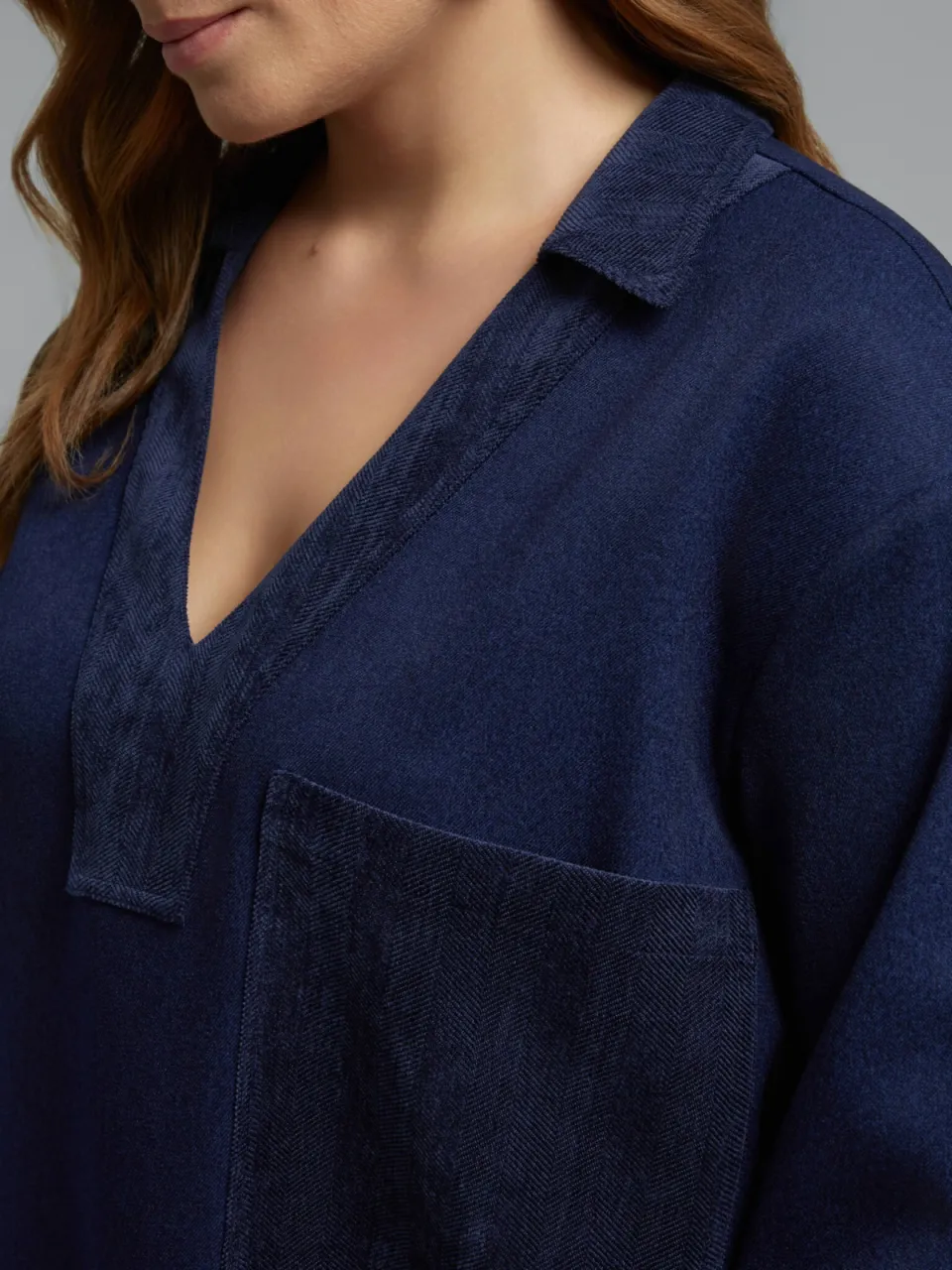 Mat Fashion Plus Size korte sweatjurk - donkerblauw, foto 6