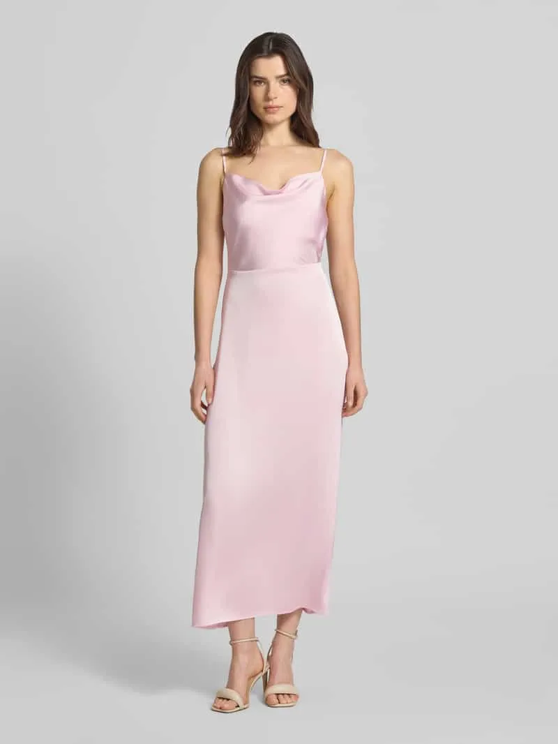 Vila regular fit midi-jurk met rugdecolleté model 'Ravenna' Lichtroze