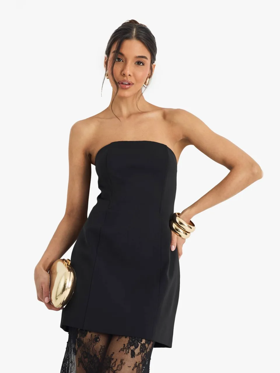 boohoo Dames Premium Gestructureerde Kanten Maxi-Jurk zwart, foto 3