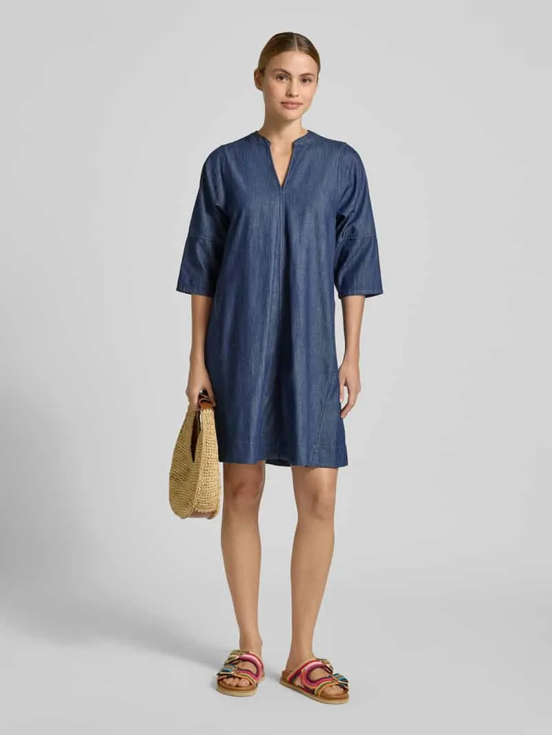 Opus Knie-lange denimjurk met V-hals model 'Wonema', foto 3