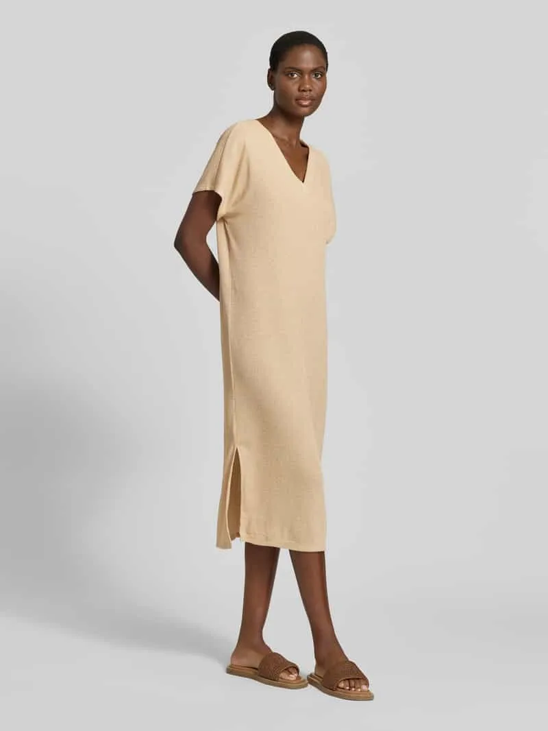 Soyaconcept Tricotjurk met V-hals model 'Delia' zand, foto 4