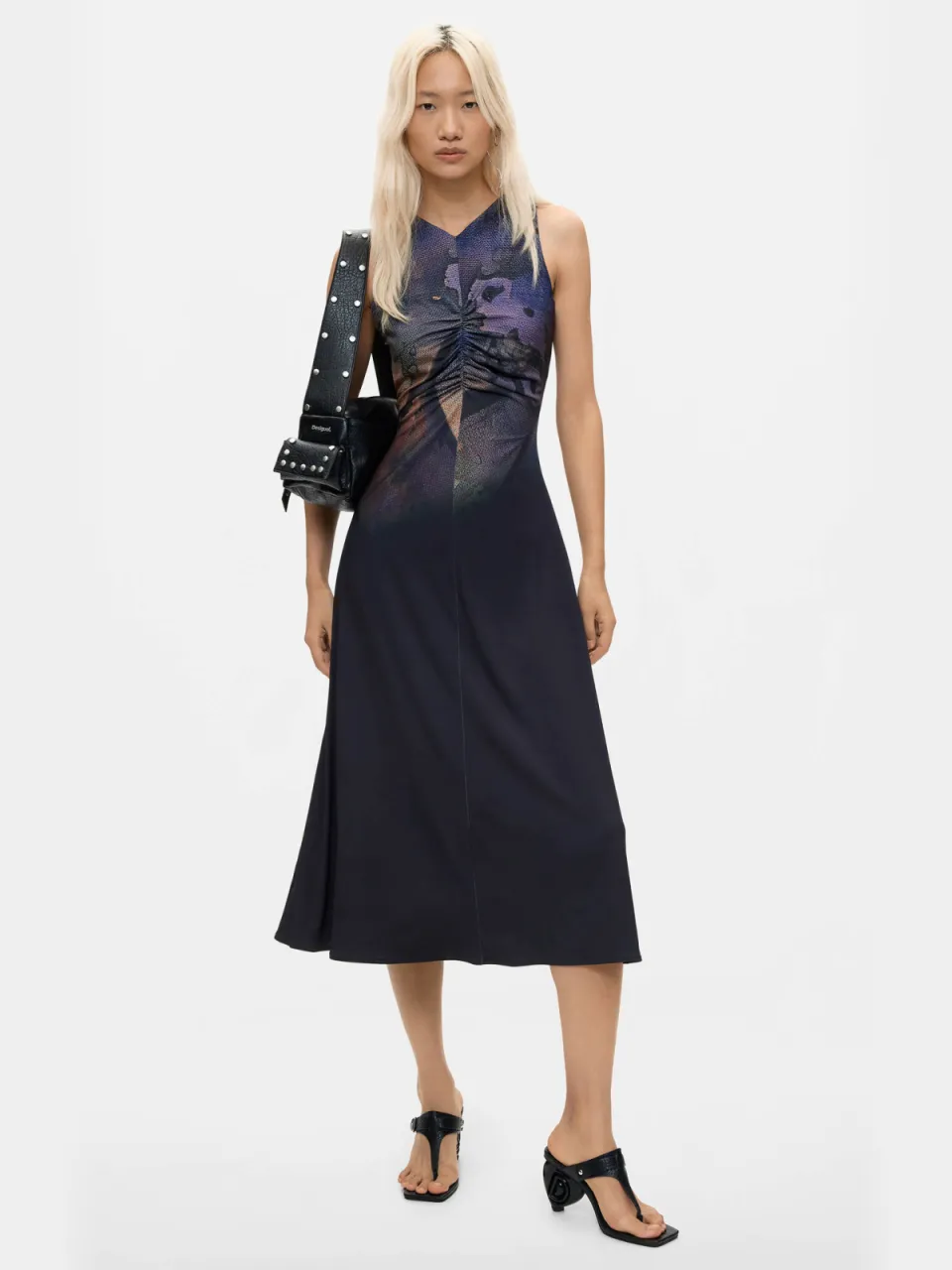 Desigual midi jurk met print - zwart, foto 2