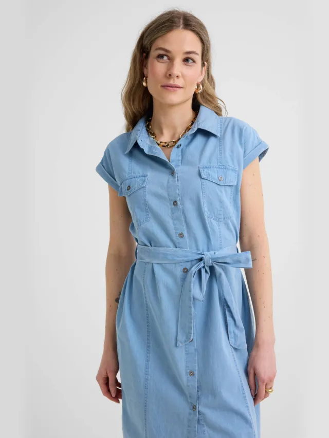 Anytime denim overhemdjurk light blue, foto 3