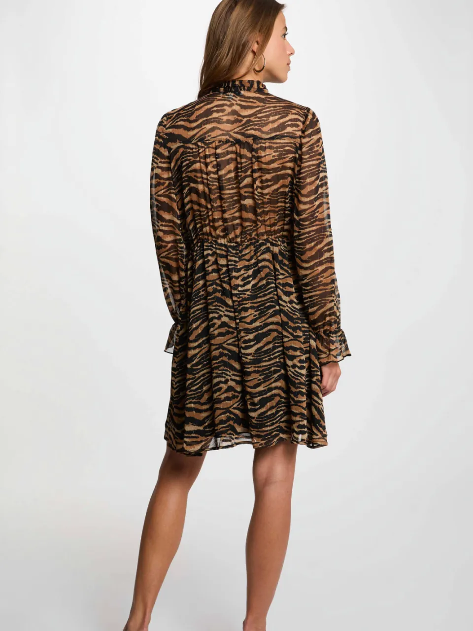 Morgan mini jurk met zebraprint - bruin, foto 3