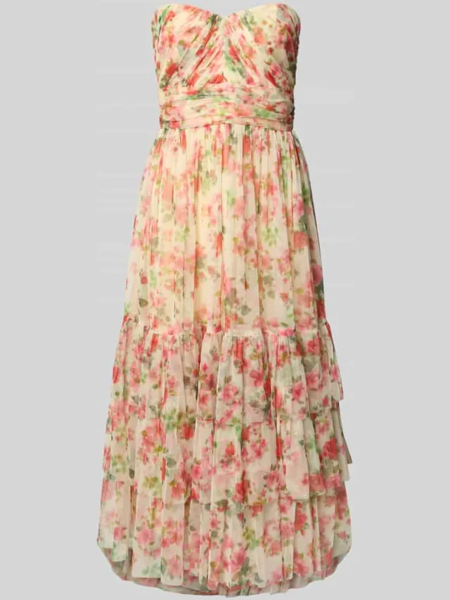 Lace & Beads midi-jurk met all-over bloemenmotief ecru, foto 2