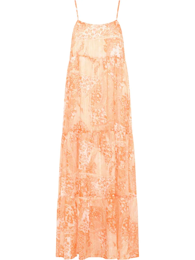 IZIA Maxi jurk Dames Oranje Wit, foto 2