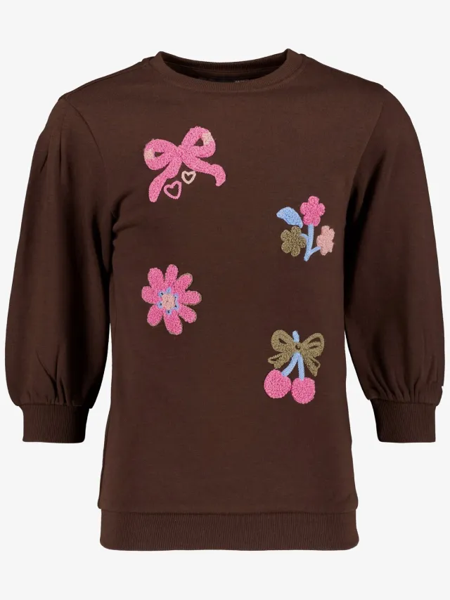 TwoDay meisjes sweater jurk bruin
