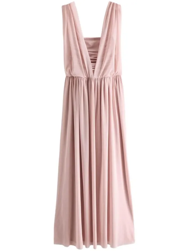 Next Dames - paars - Multiway mesh Maxi-jurk voor Bruiloftsgasten - Petite - Roze Dusky Pink