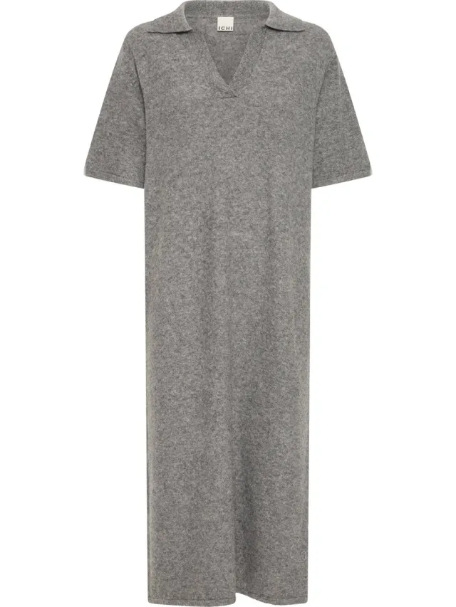 Ichi IHDASILA DR4 - Dames - Midi jurken Asphalt Melange