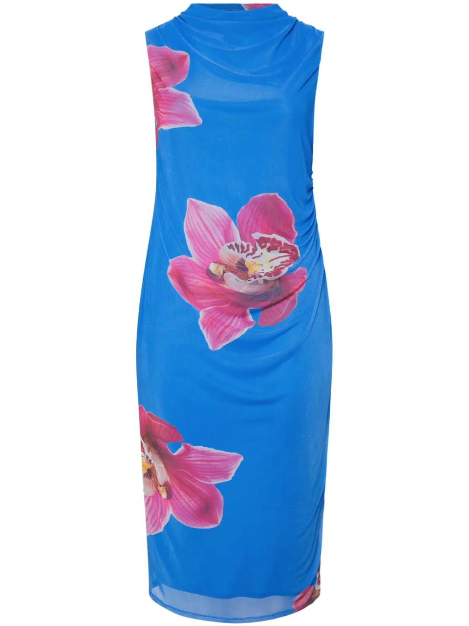 Limited Collection Blauwe Bloemenprint Mesh Jurk, foto 4