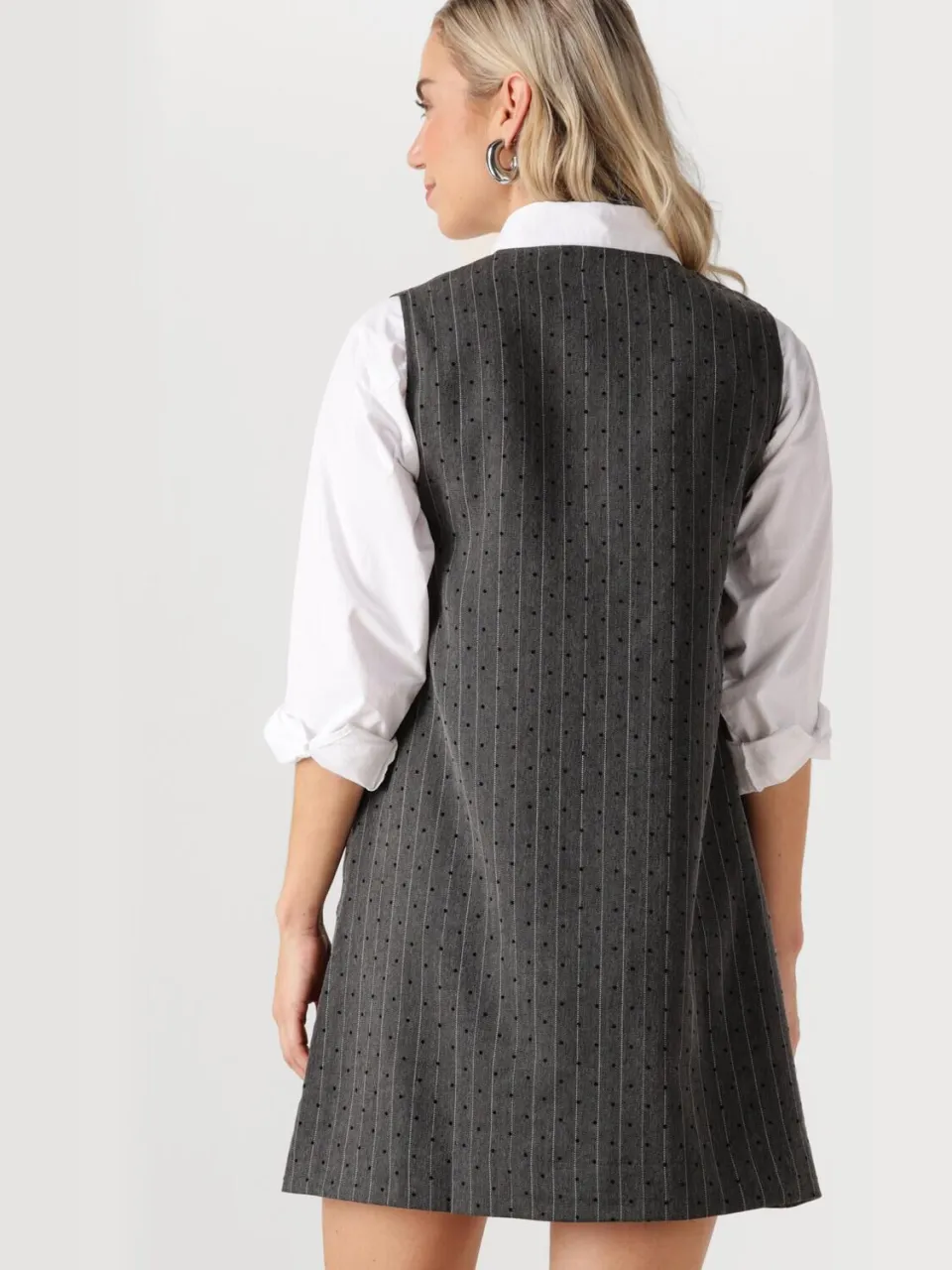 Neo Noir Dames Jurken Caila Mini Dot Dress - Grijs, foto 3