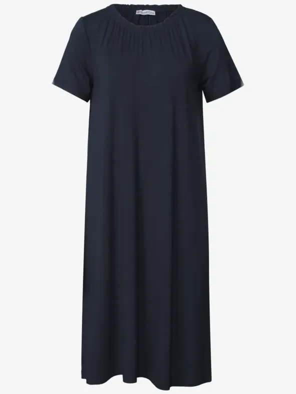 Street One Knielange jersey jurk met ronde hals blauw, foto 3
