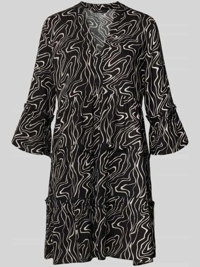 Vero Moda Uitlopend blousejurk van zuivere viscose model 'EASY JOY' zwart, foto 2