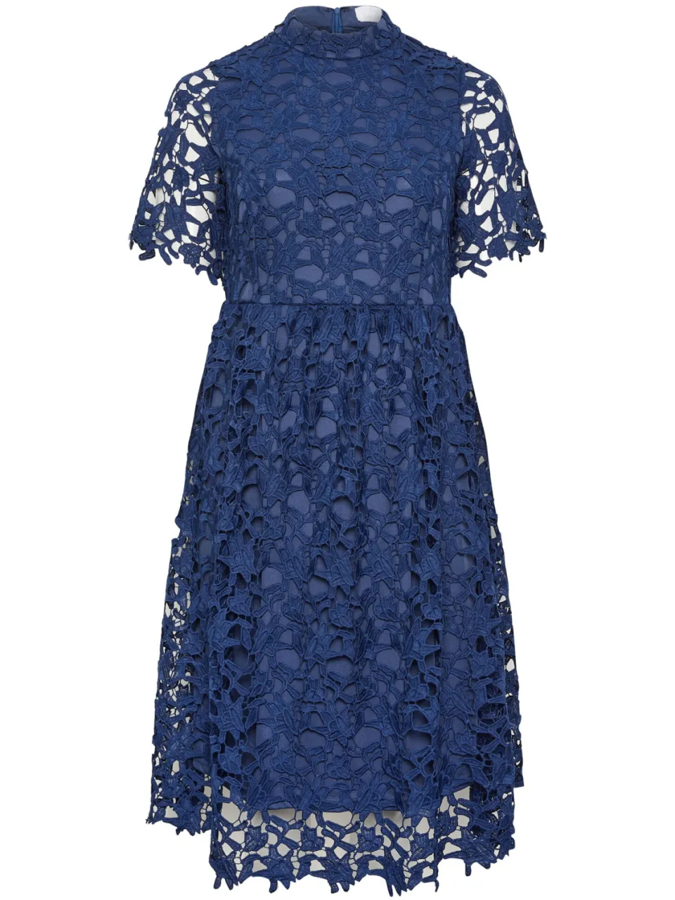 Yours London Midijurk Met Gehaakt Ontwerp In Donkerblauw blauw, foto 5