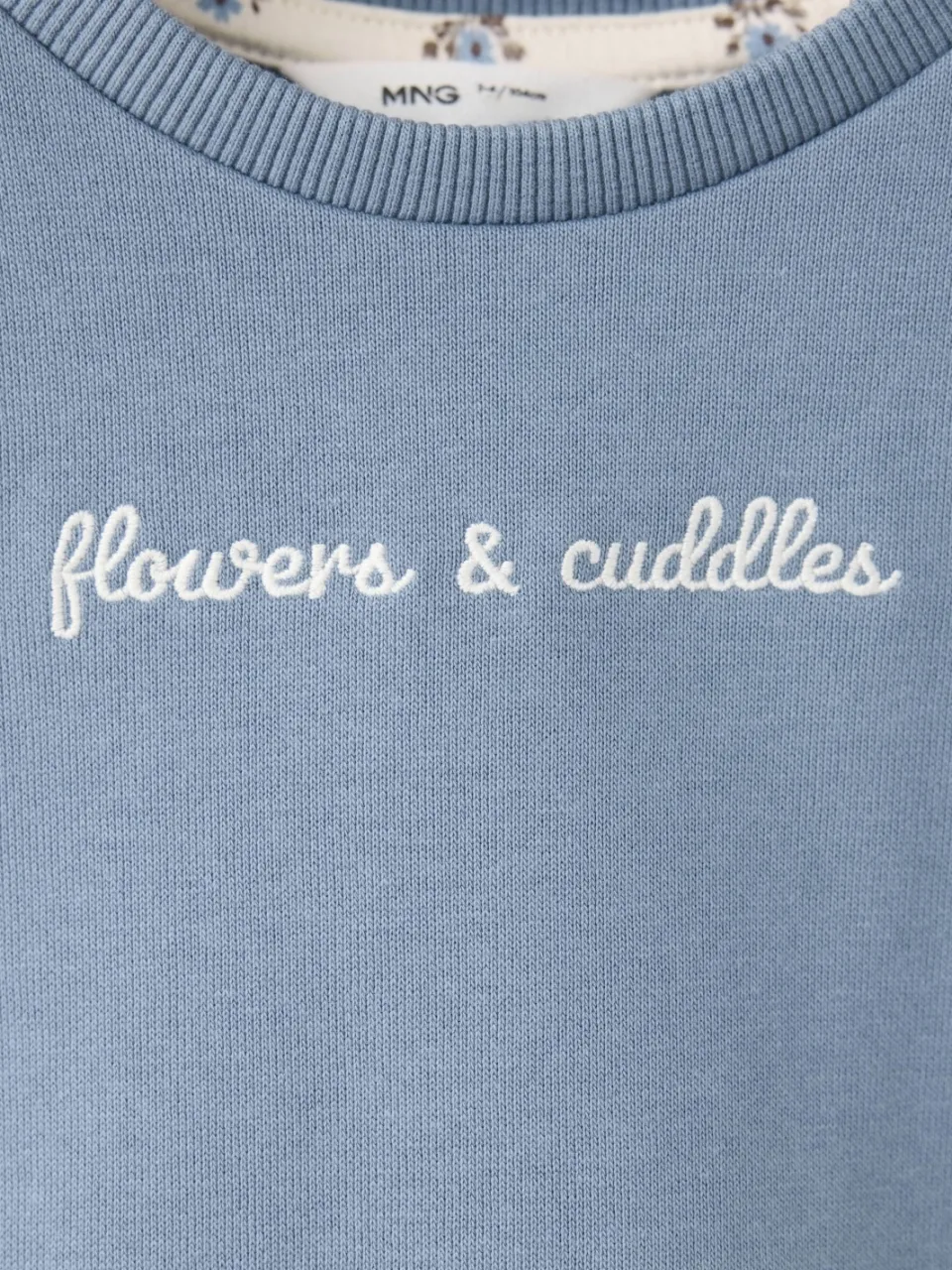 Mango Kids sweatshirt met tekst blauw, foto 5