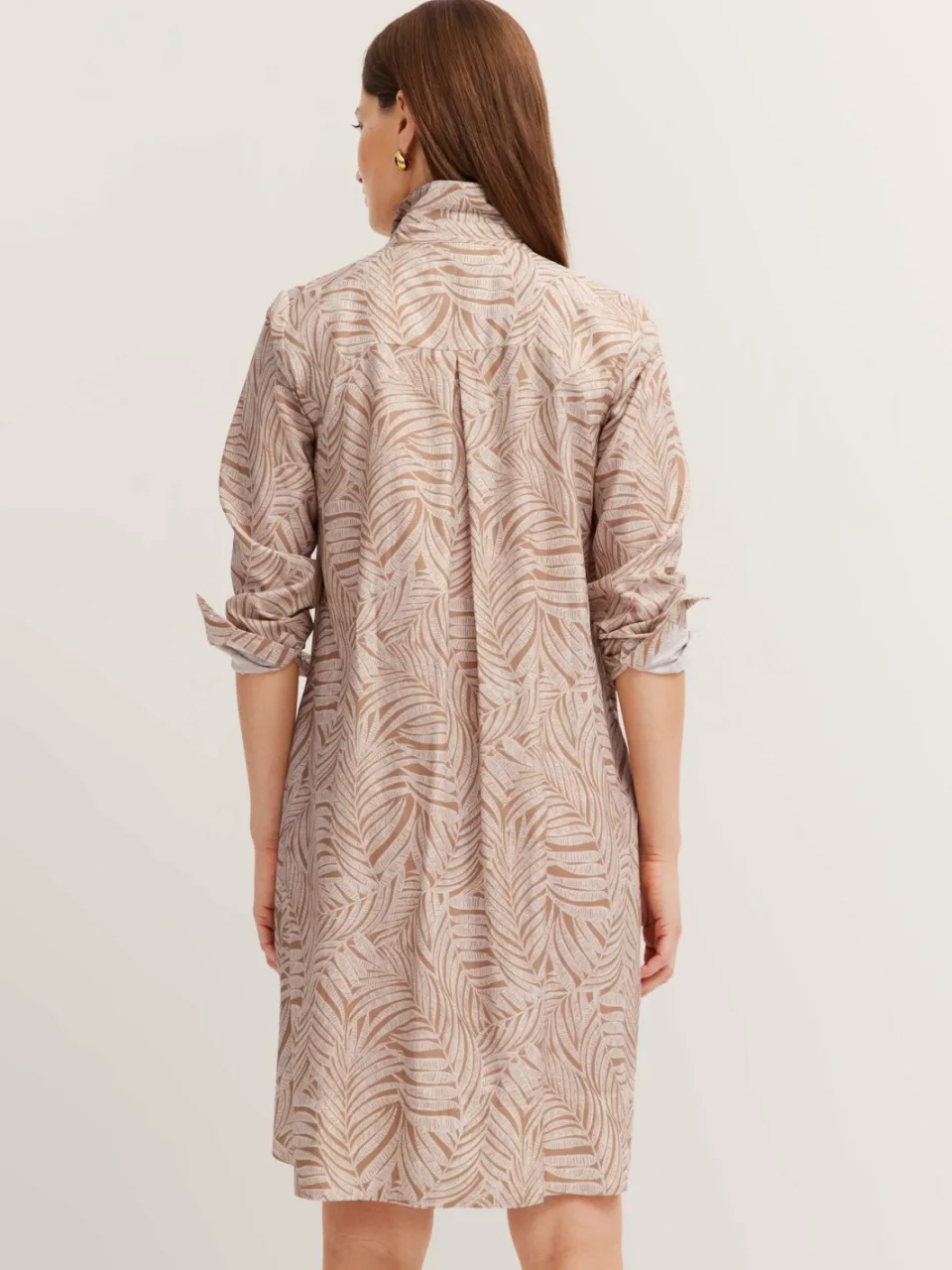 Bugatti Damen Overhemdjurk met grafische print beige, foto 2