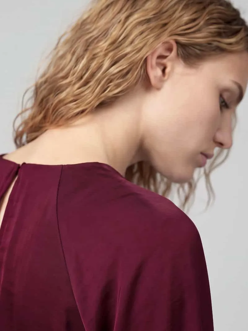 Vero Moda A-lijn vrijetijdsjurk met ronde hals model 'VMMIRO' bordeaux gemêleerd, foto 5