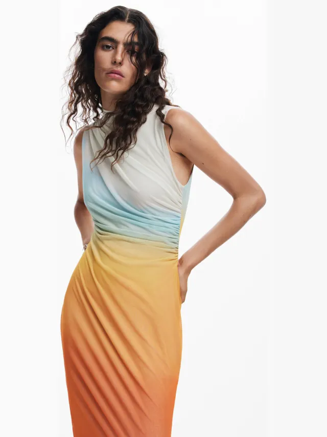 Desigual maxi jurk oranje APRICOT(7023)