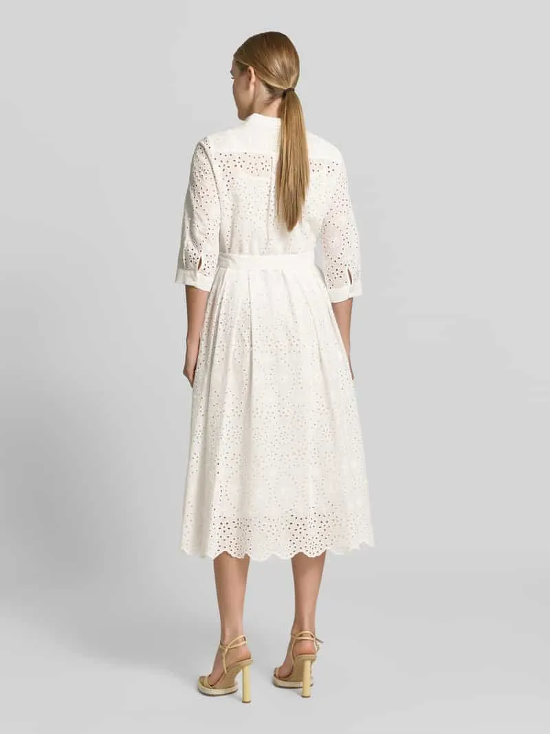 Milano Italy Overhemdjurk van broderie met knoopsluiting wit, foto 3