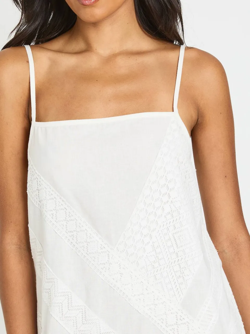 boohoo Dames Geborduurd Slipdress Met Vierkante Hals En Bandjes ivoor, foto 4