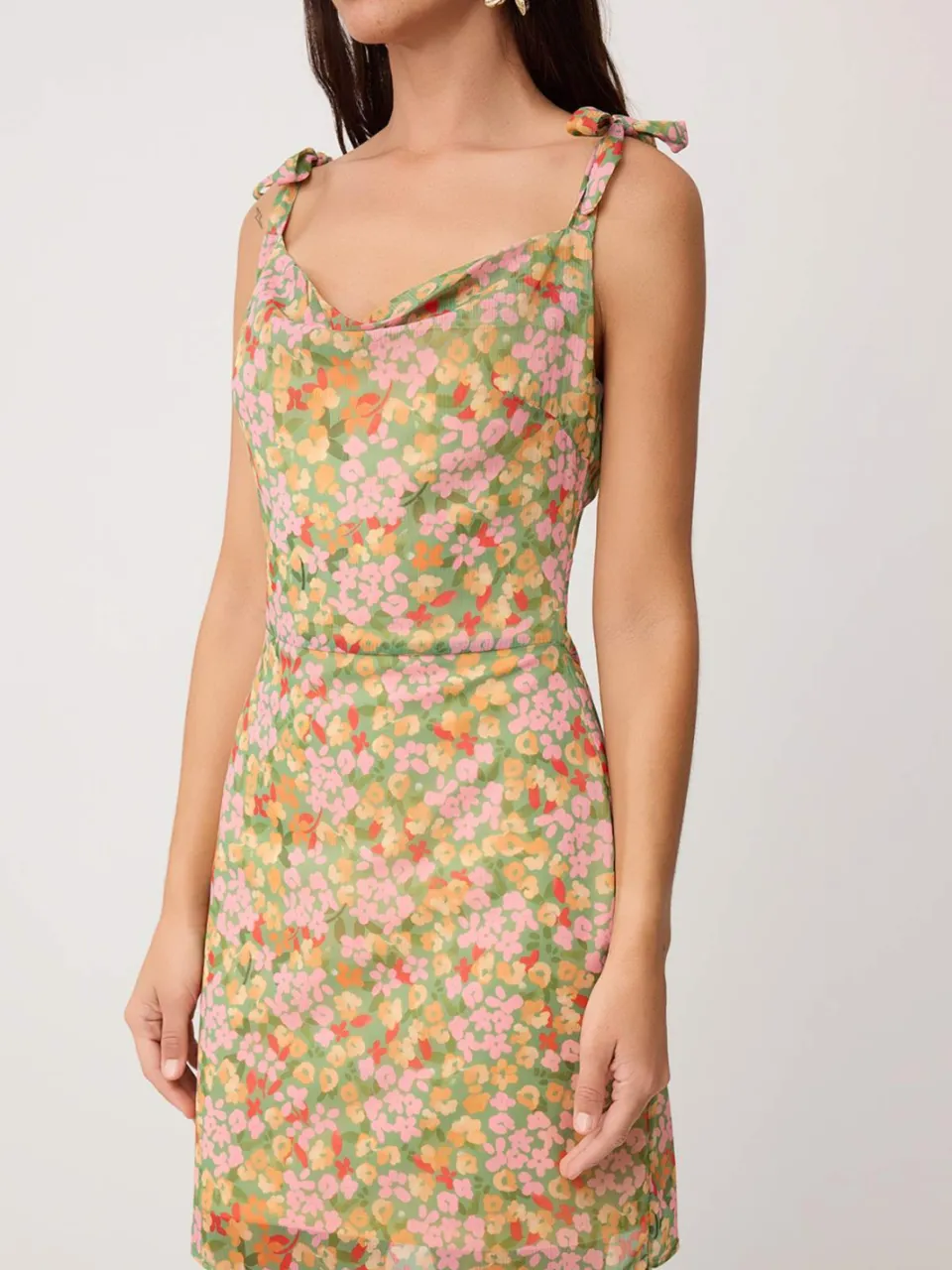 Trendyol TRENDYOLMİLLA Dames Meerkleurig Bloemen Kort / Mini Mouwloos Slipjurken veelkleurig, foto 2