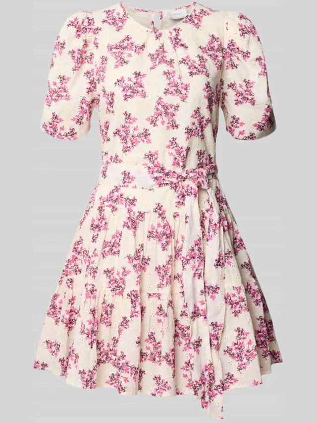 NEO NOIR mini-jurk in all-over look met strikceintuur fuchsia